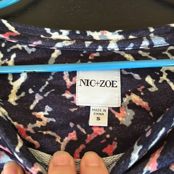 NIC+ZOE puff long sleeve Glowing Sunset 2023 print rayon pullover top size S - Picture 8 of 12